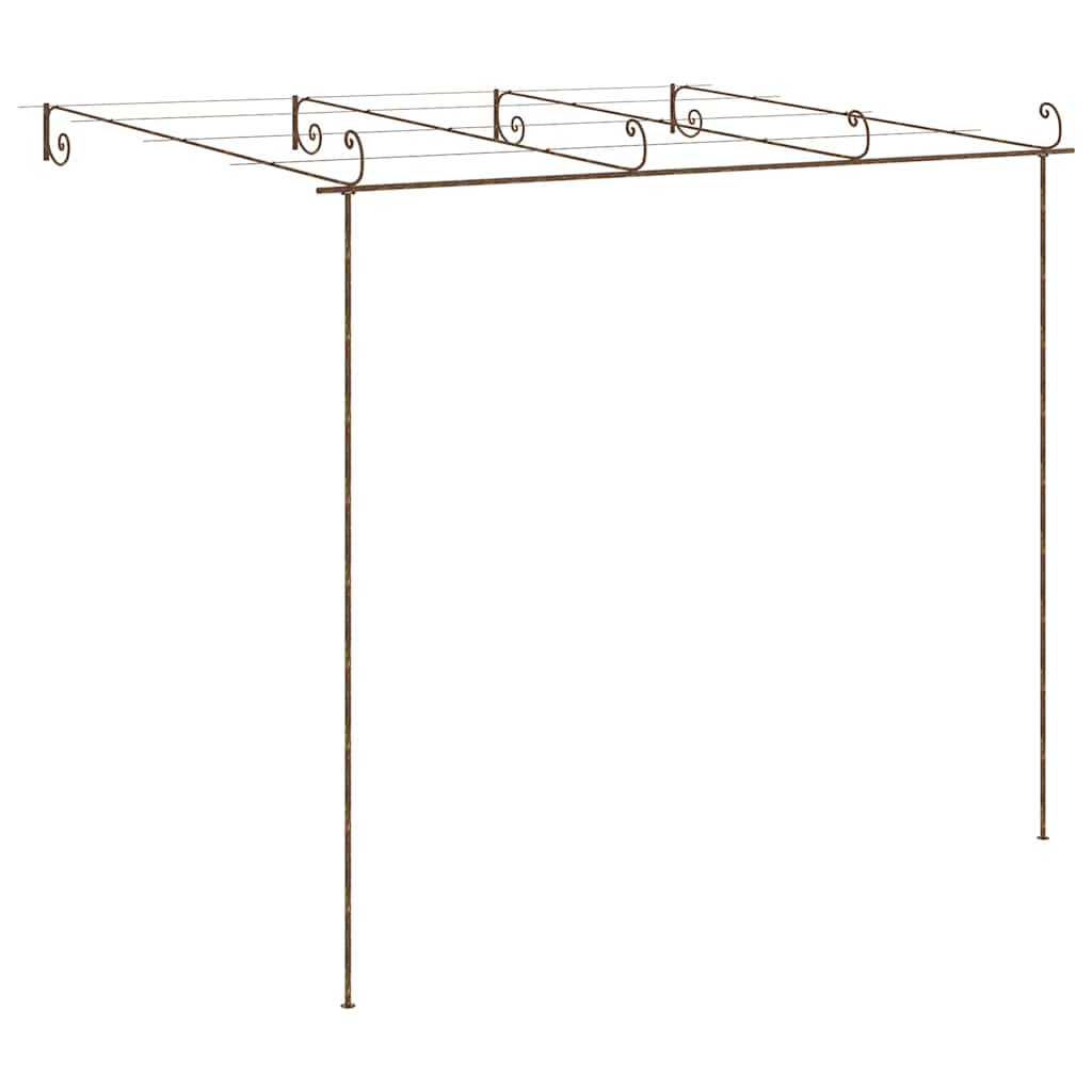 Garden Arches Trellises Arbours & Pergolas Pergola Antique Brown 6X3X2.5 M Iron