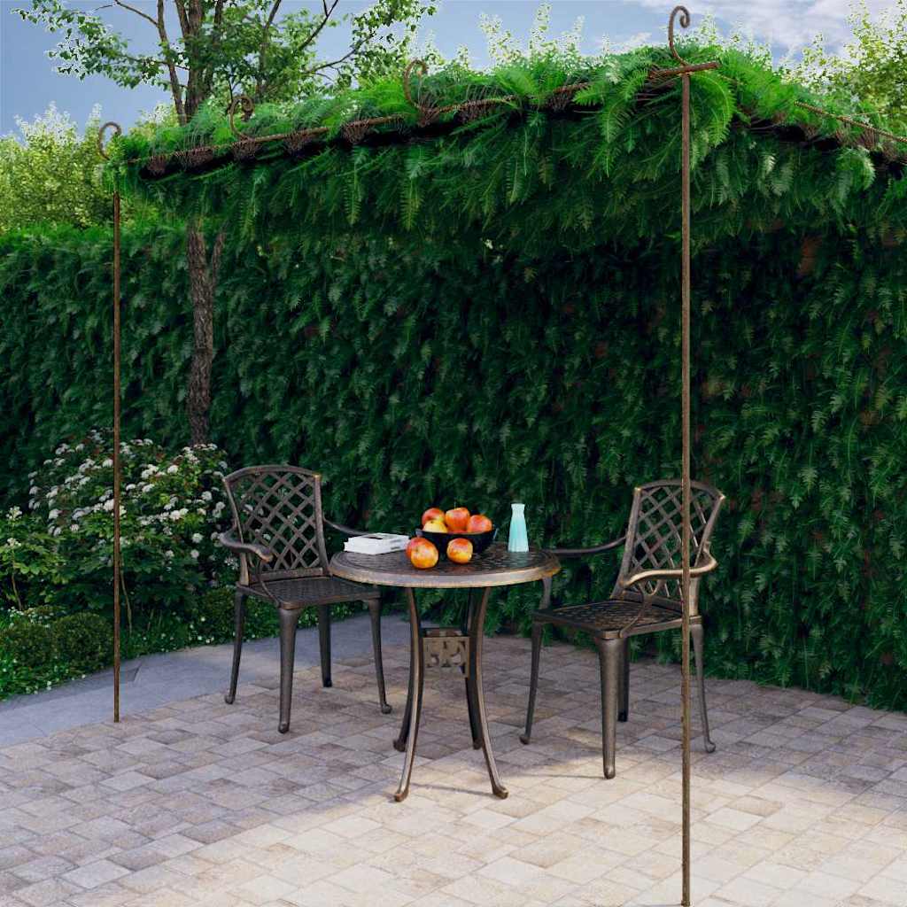 Garden Arches Trellises Arbours & Pergolas Pergola Antique Brown 6X3X2.5 M Iron