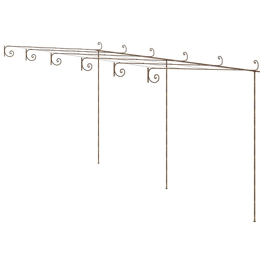 Garden Arches Trellises Arbours & Pergolas Pergola Antique Brown 6X3X2.5 M Iron