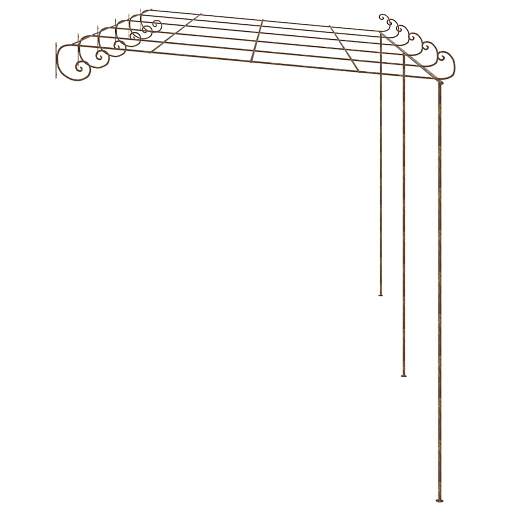 Garden Arches Trellises Arbours & Pergolas Pergola Antique Brown 6X3X2.5 M Iron