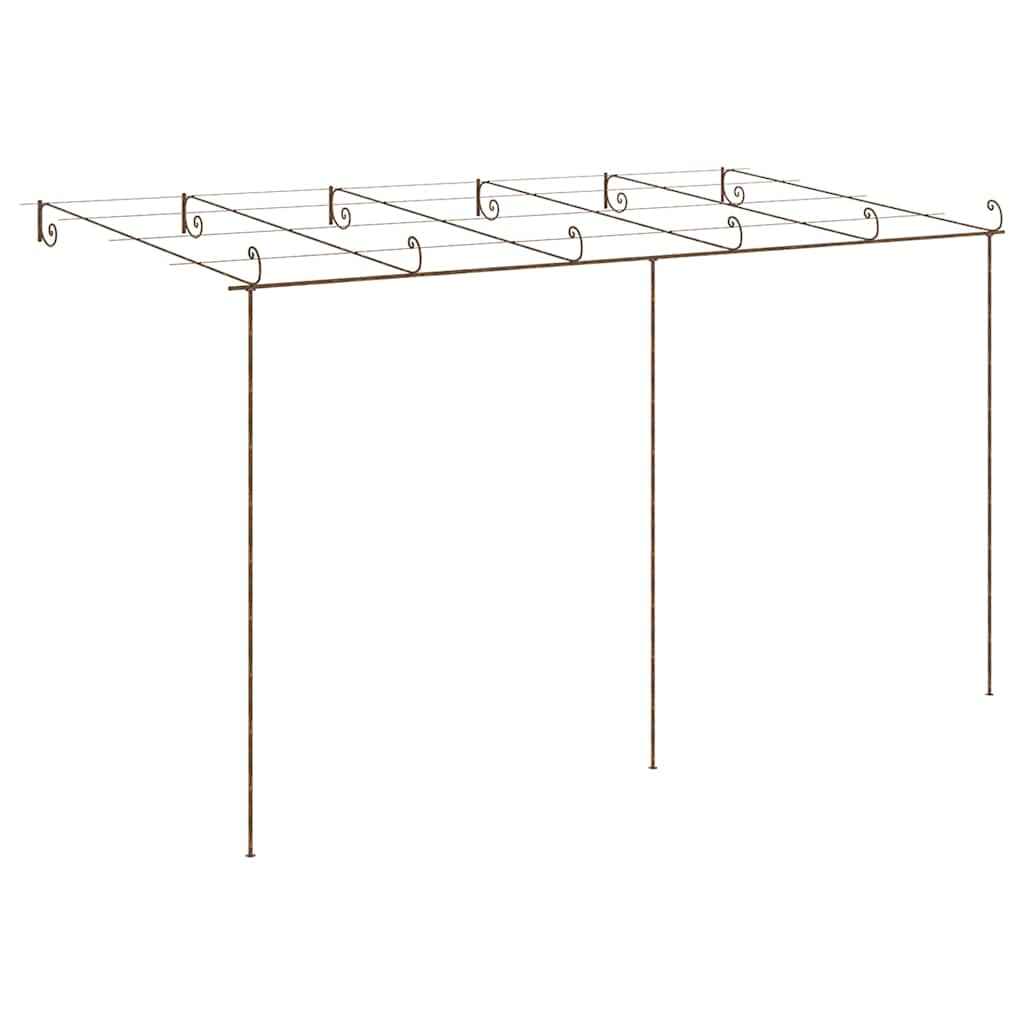 Garden Arches Trellises Arbours & Pergolas Pergola Antique Brown 6X3X2.5 M Iron