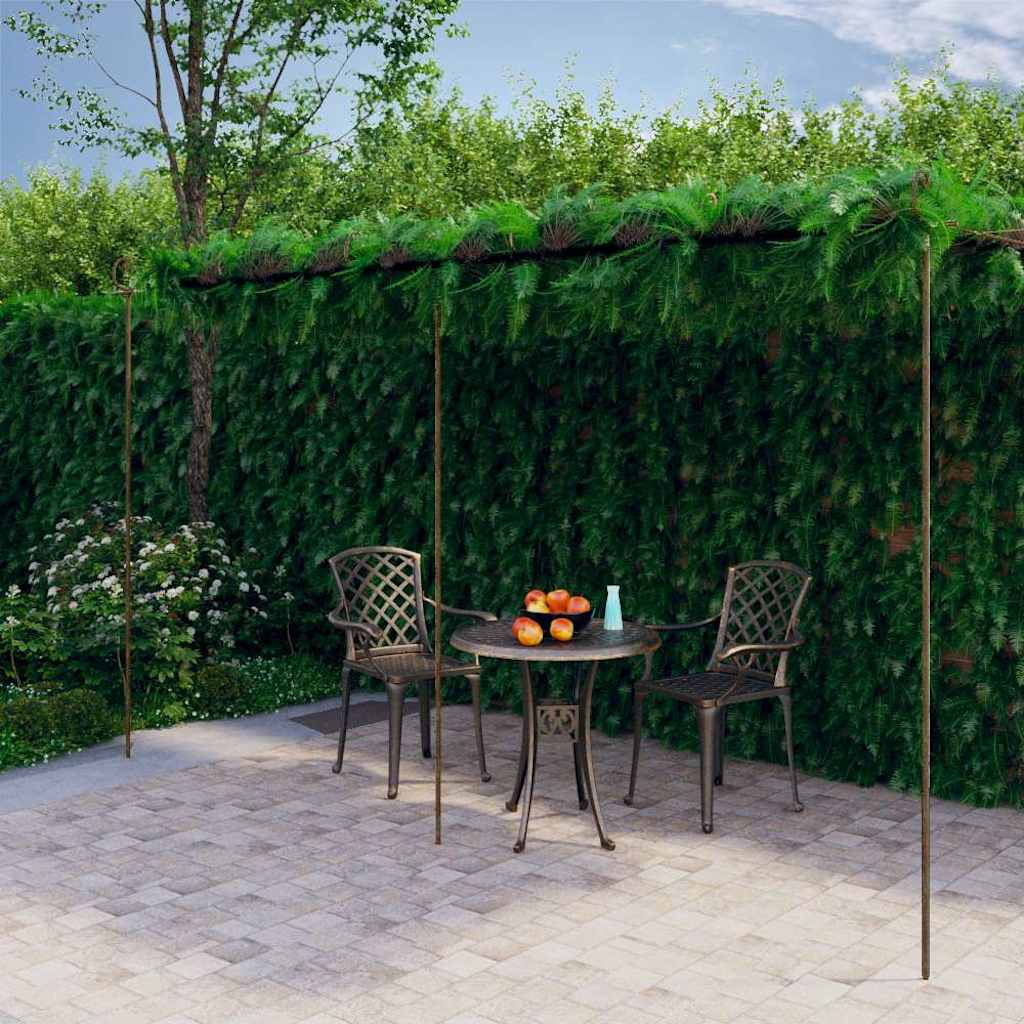 Garden Arches Trellises Arbours & Pergolas Pergola Antique Brown 6X3X2.5 M Iron