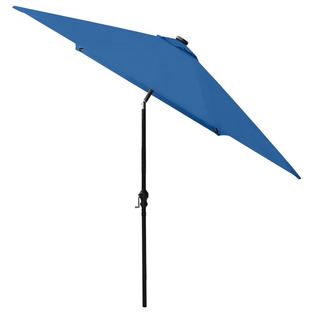 Garden Parasol With Leds And Steel Pole 2X3 M