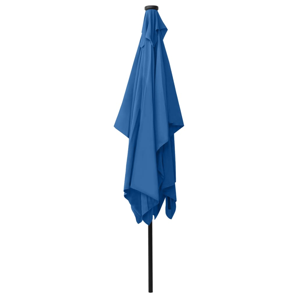 Garden Parasol With Leds And Steel Pole 2X3 M