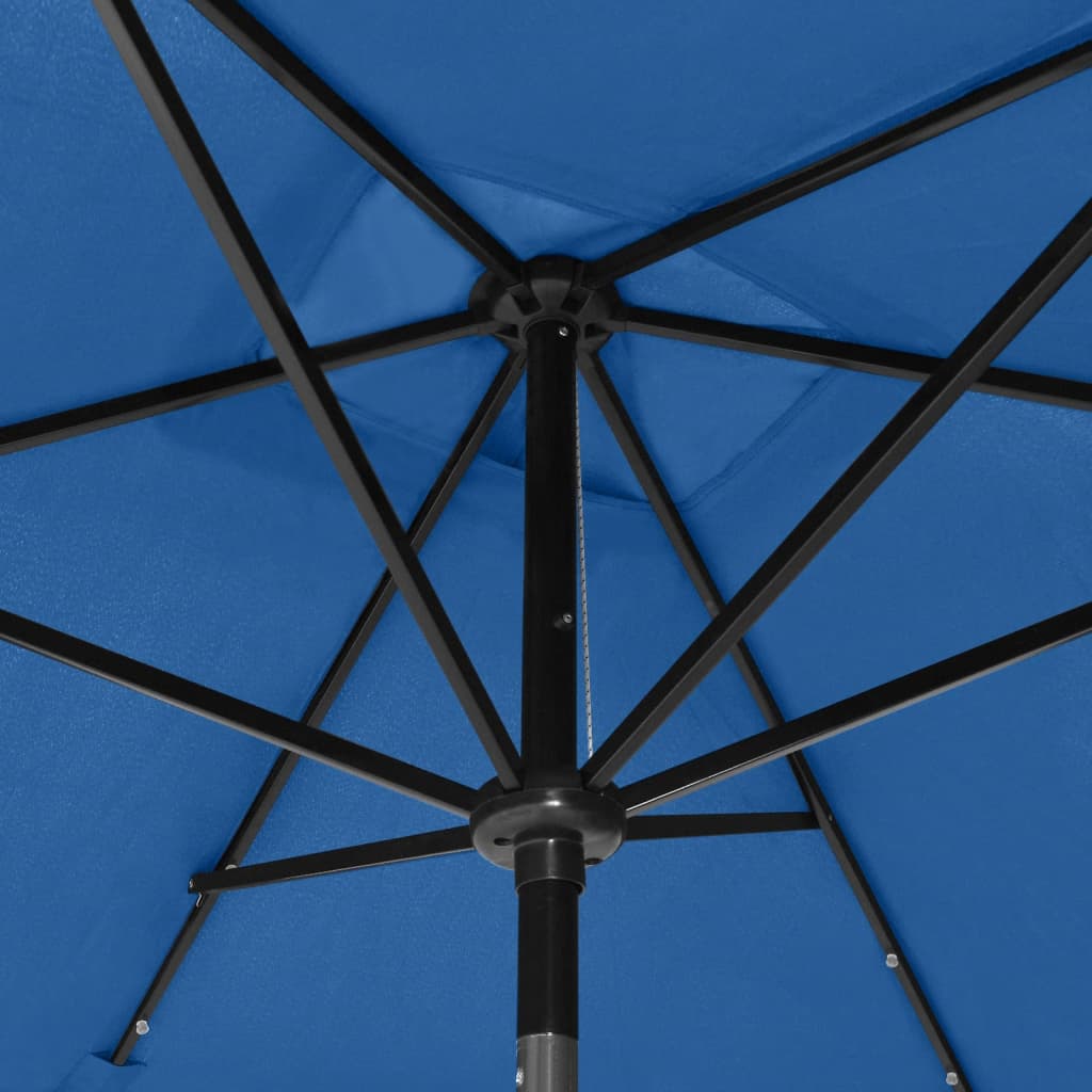 Garden Parasol With Leds And Steel Pole 2X3 M