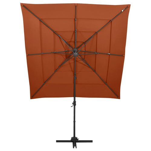 4-Tier Garden Parasol With Aluminium Pole 250X250 Cm
