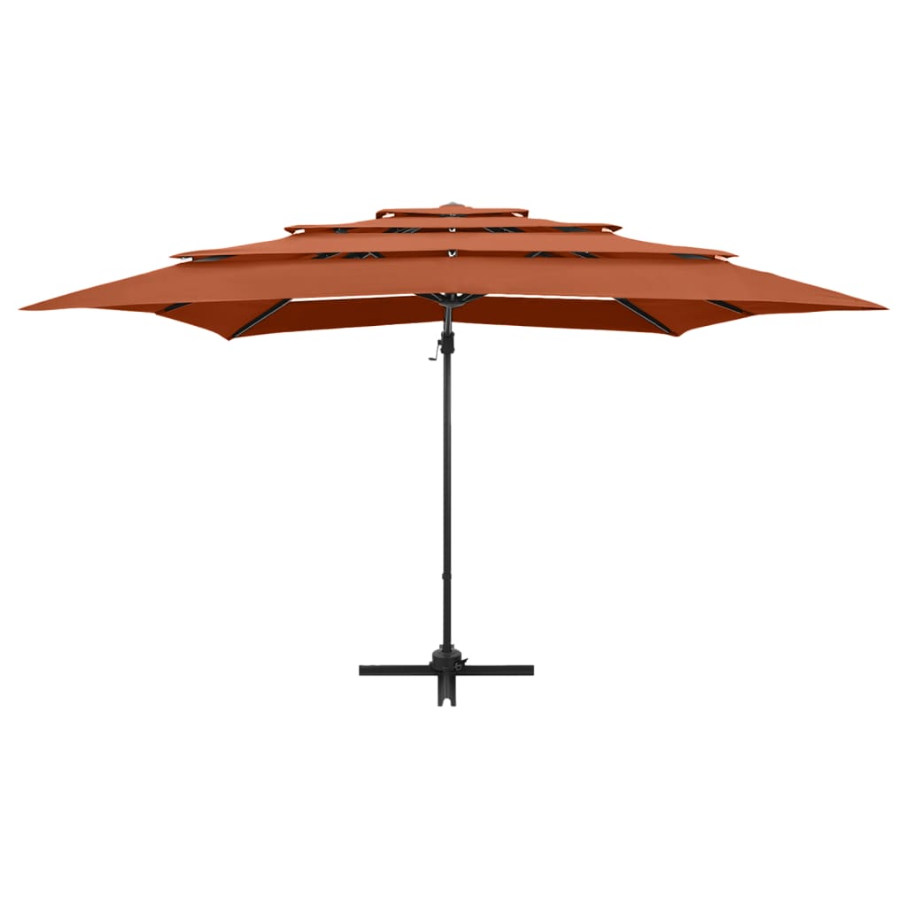 4-Tier Garden Parasol With Aluminium Pole 250X250 Cm