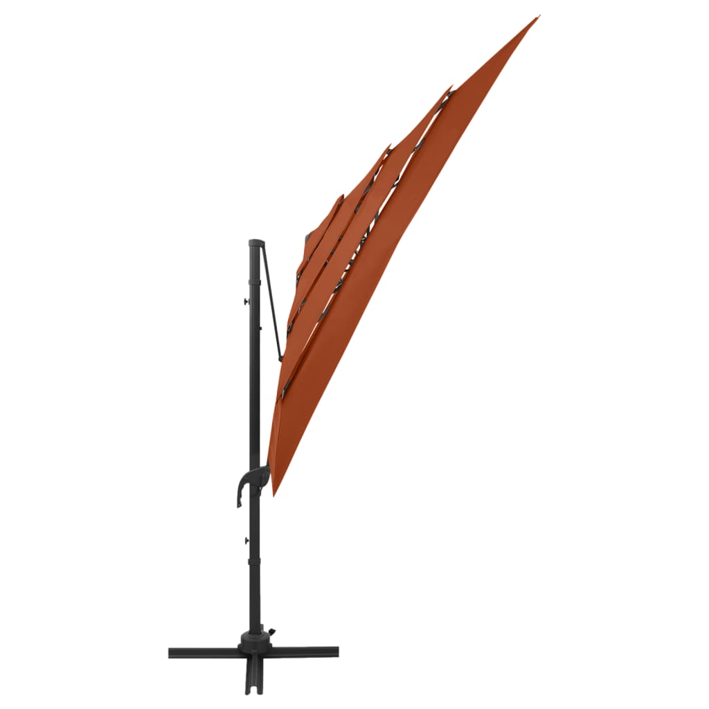 4-Tier Garden Parasol With Aluminium Pole 250X250 Cm