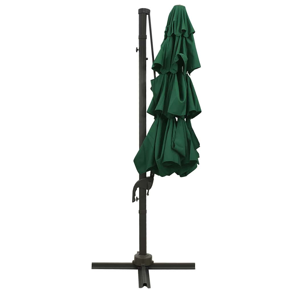 Garden Parasol 4 Tier 3m Black Patio Umbrella Crank Tilt Aluminium bordeaux red