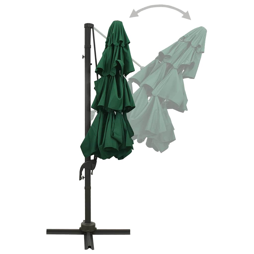 Garden Parasol 4 Tier 3m Black Patio Umbrella Crank Tilt Aluminium bordeaux red