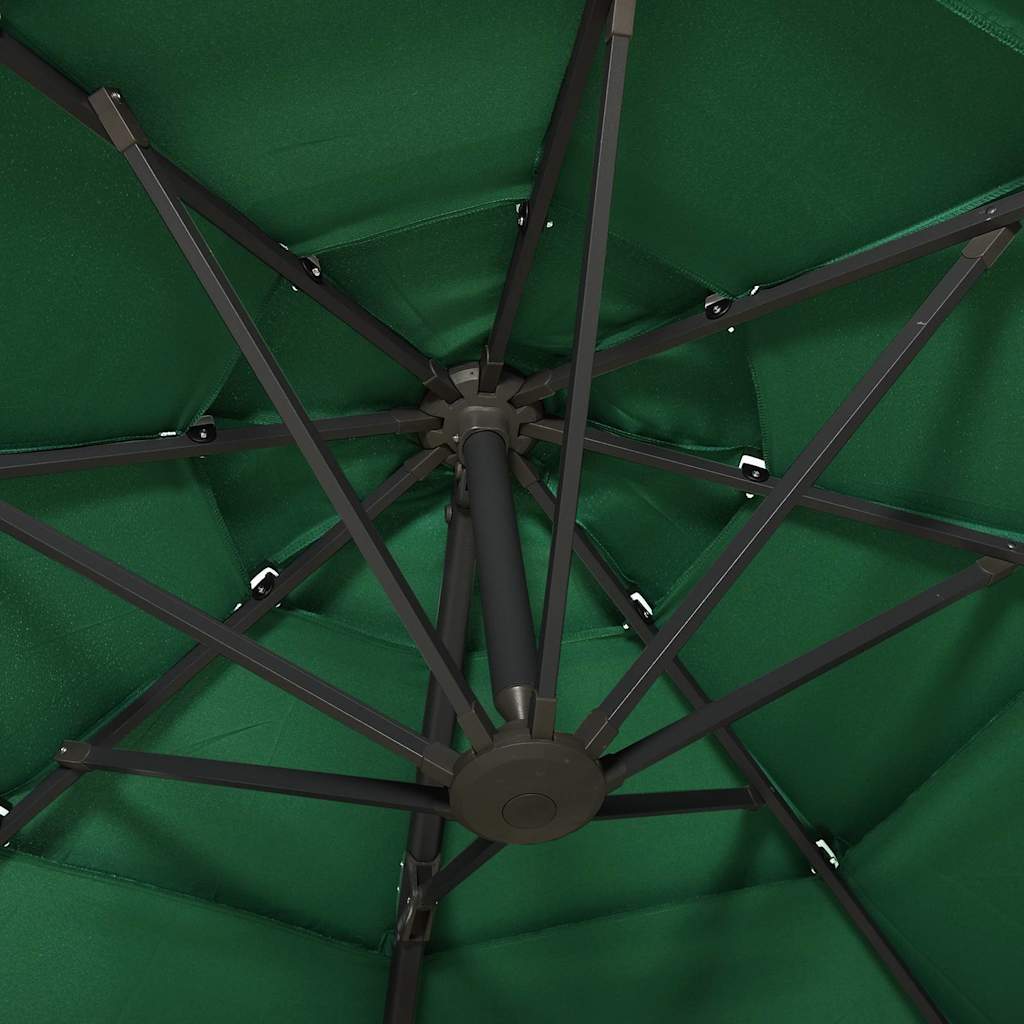 Garden Parasol 4 Tier 3m Black Patio Umbrella Crank Tilt Aluminium bordeaux red