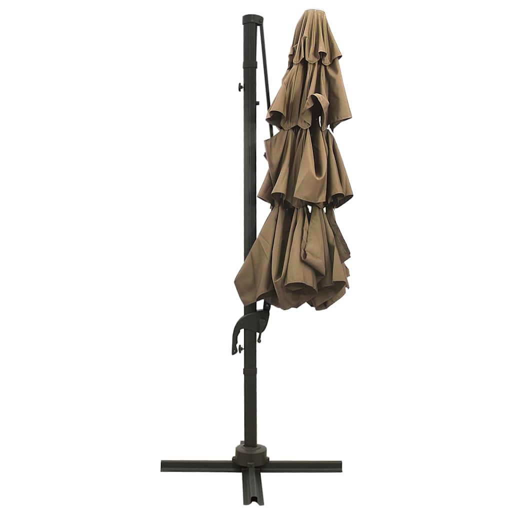 Garden Parasol 4 Tier 3m Black Patio Umbrella Crank Tilt Aluminium bordeaux red