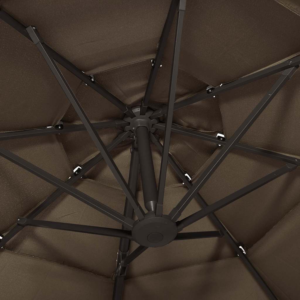 4-Tier Garden Parasol With Aluminium Pole 3X3 M