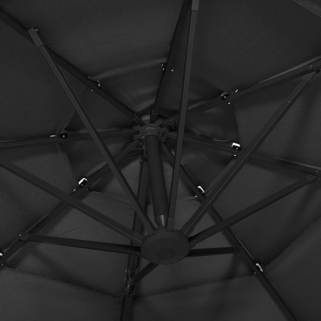 4-Tier Garden Parasol With Aluminium Pole 3X3 M