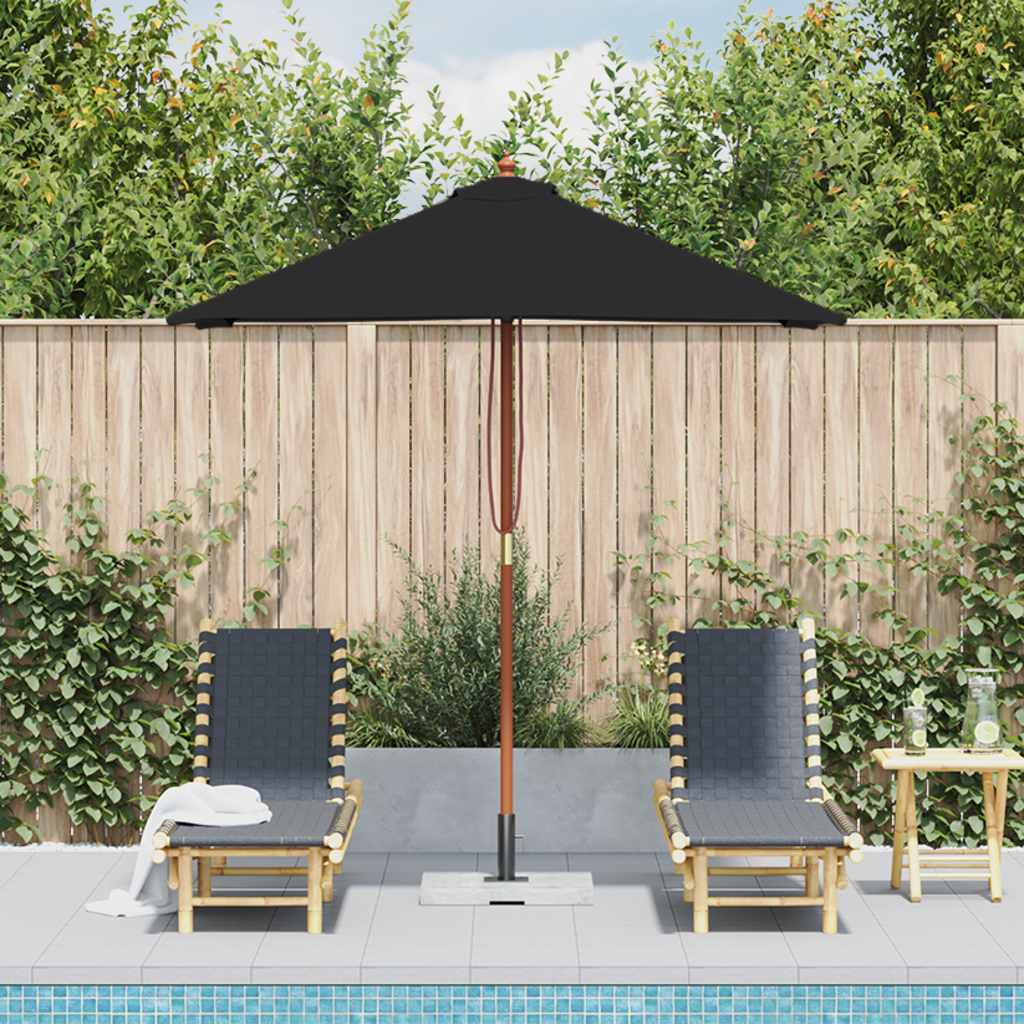 Garden Parasol With Wooden Pole 150X200 Cm