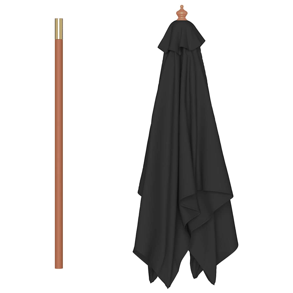 Garden Parasol With Wooden Pole 150X200 Cm
