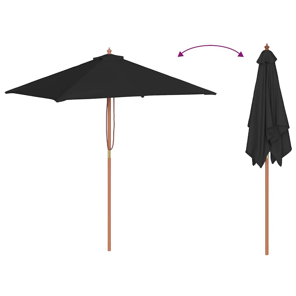 Garden Parasol With Wooden Pole 150X200 Cm