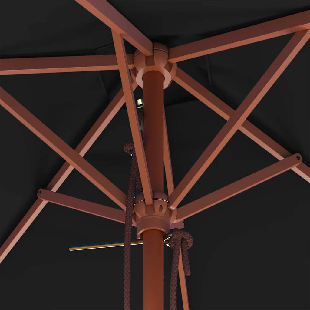 Garden Parasol With Wooden Pole 150X200 Cm