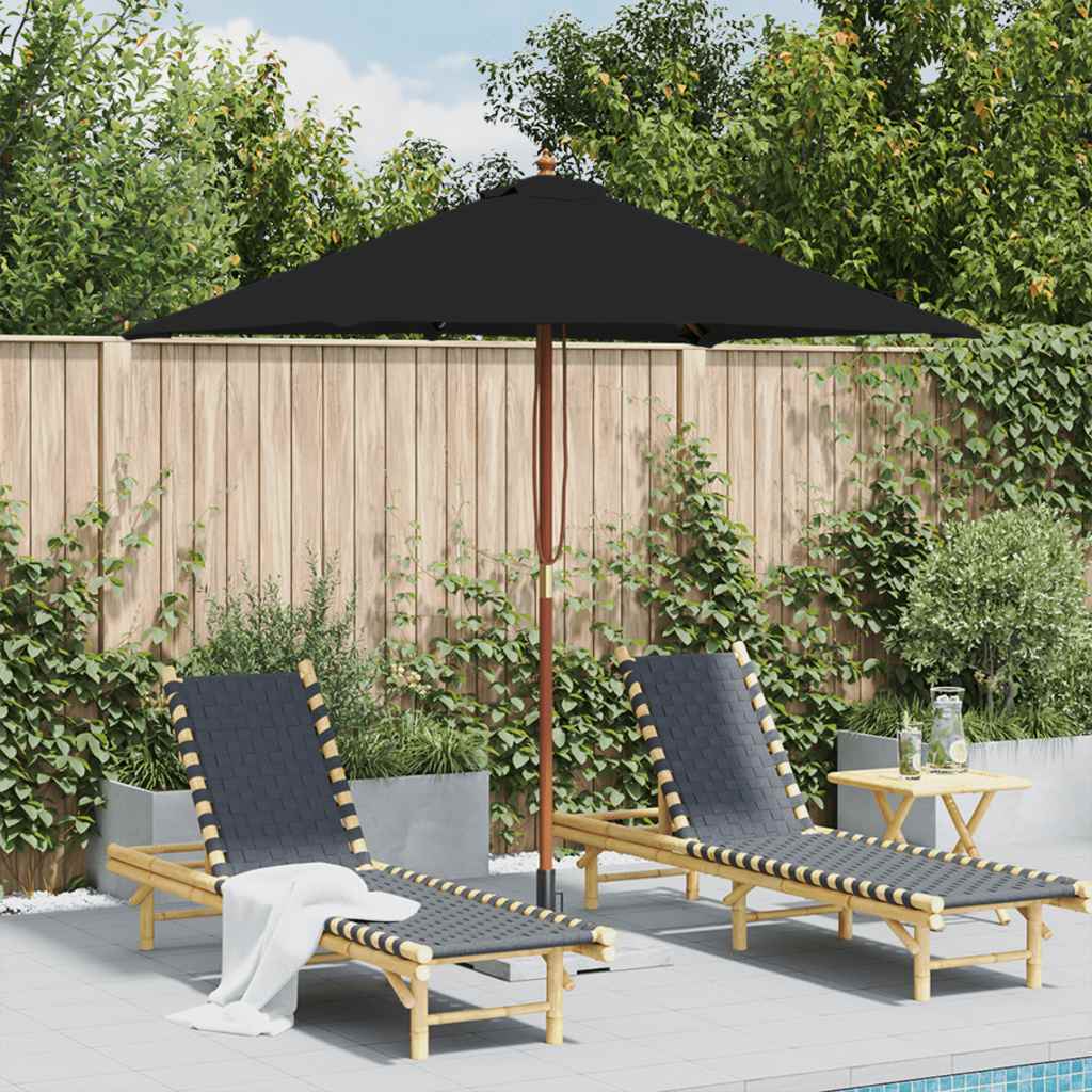 Garden Parasol With Wooden Pole 150X200 Cm