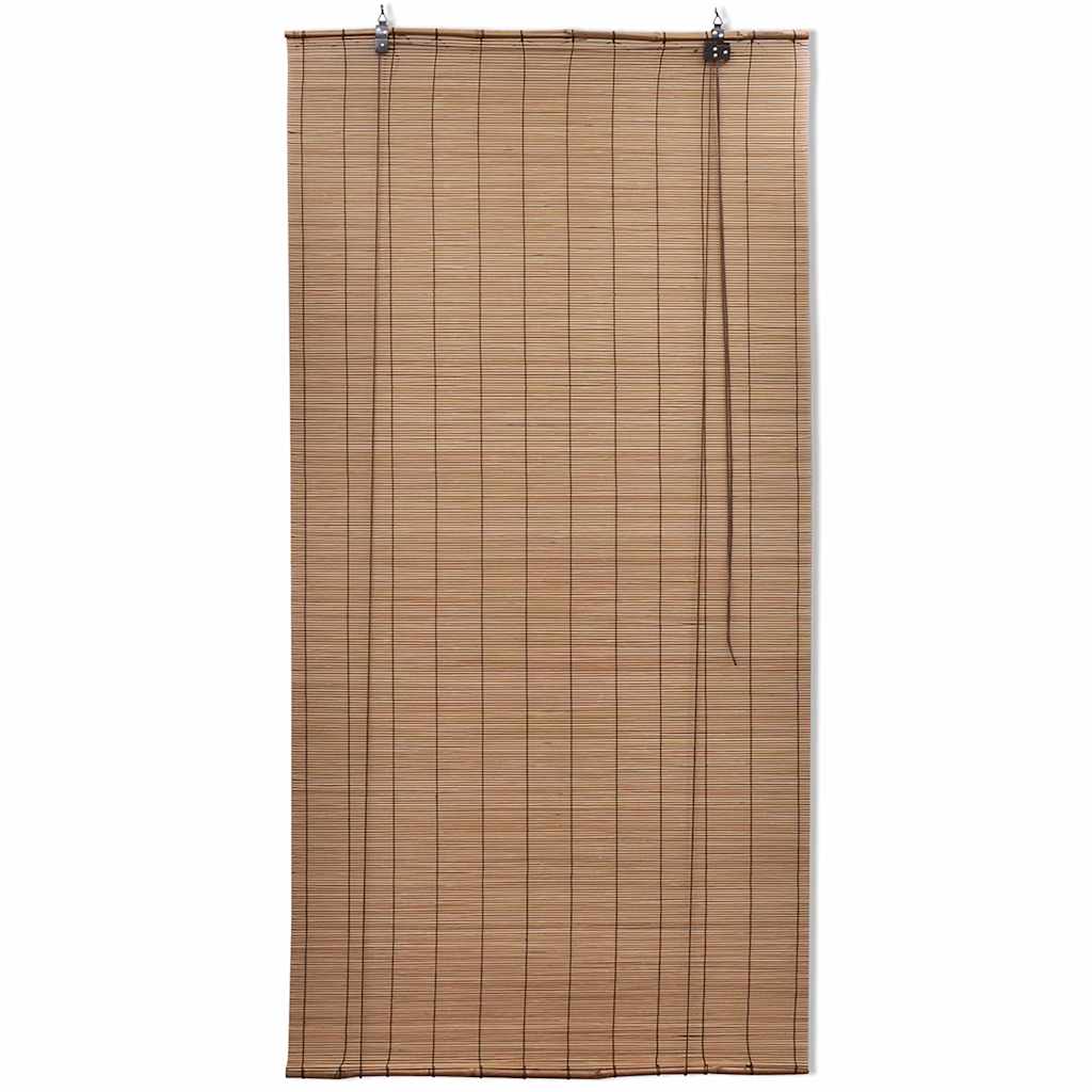 Bamboo Roller Blinds 2 Pack Brown 150 x 220cm Natural Window Shades