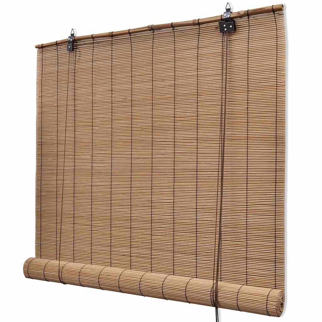 Bamboo Roller Blinds 2 Pack Brown 150 x 220cm Natural Window Shades
