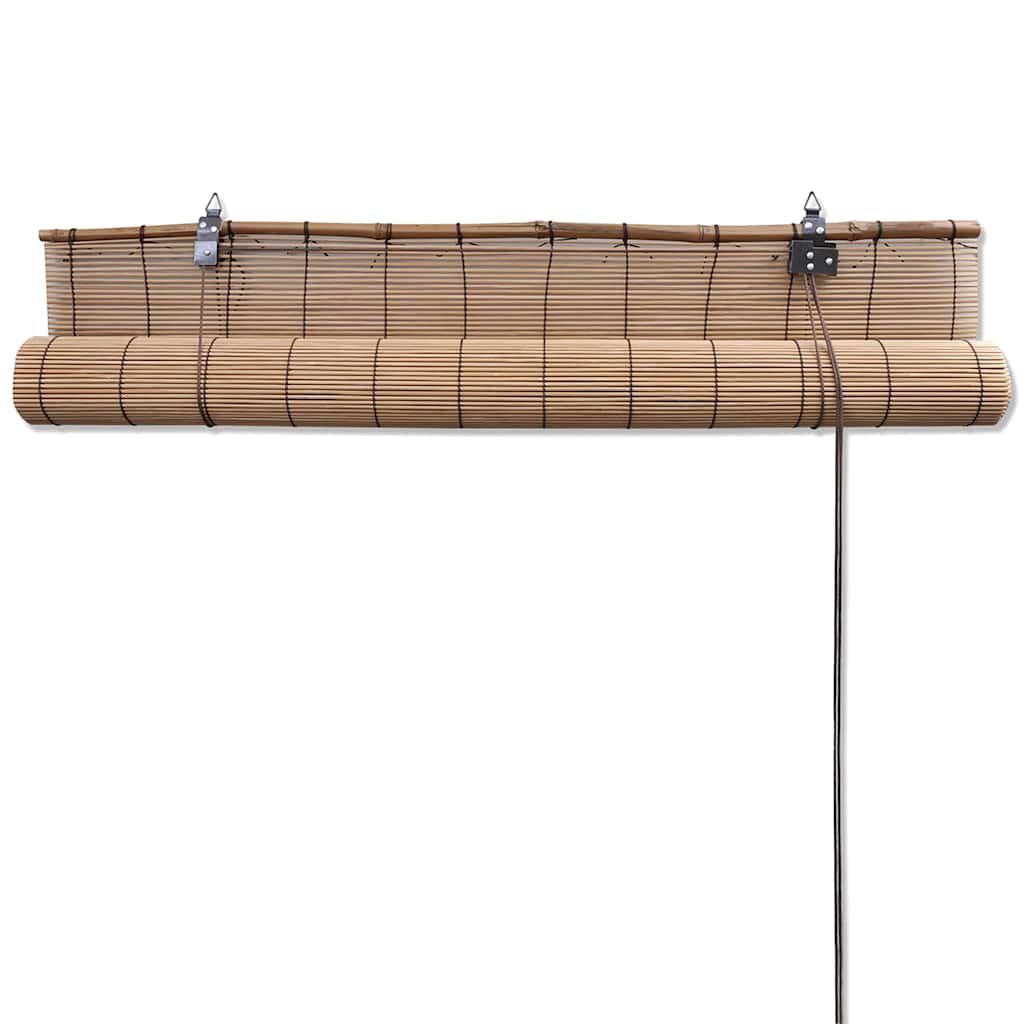 Bamboo Roller Blinds 2 Pack Brown 150 x 220cm Natural Window Shades