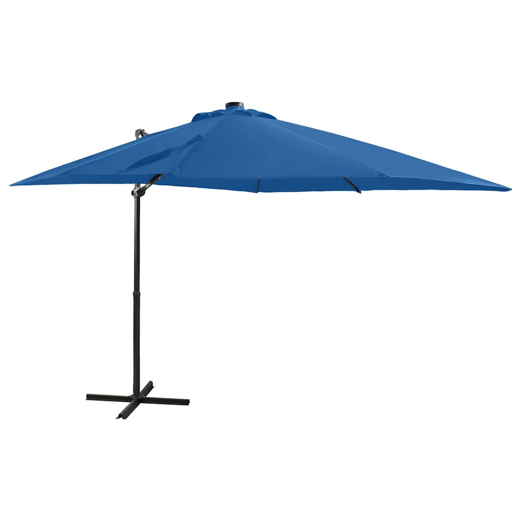 Garden Parasol LED Cantilever 2.5m 360° Tilt Solar Umbrella Bordeaux green sand
