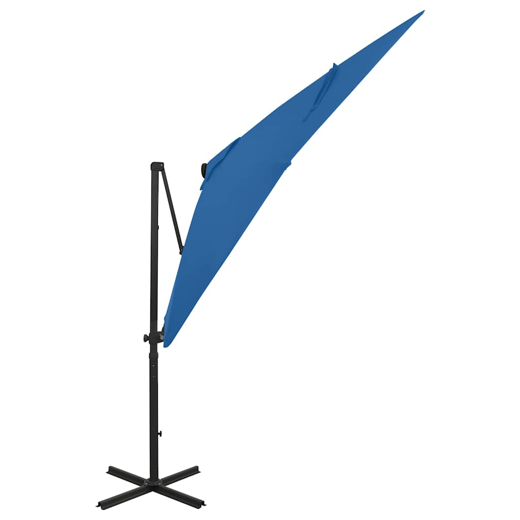Garden Parasol LED Cantilever 2.5m 360° Tilt Solar Umbrella Bordeaux green sand