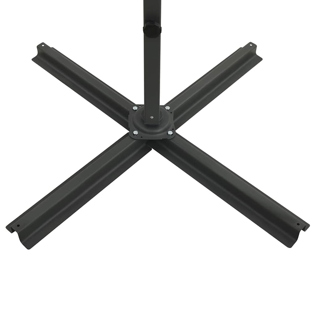 Cantilever Garden Parasol With Pole And Led Lights