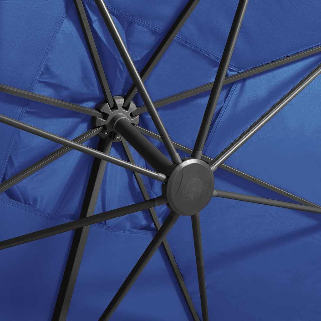 Cantilever Garden Parasol With Pole And Led Lights 300 Cm