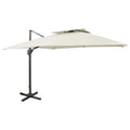 Garden Parasol Cantilever Double Top 400X300 Cm bordeaux red azure blue taupe 40