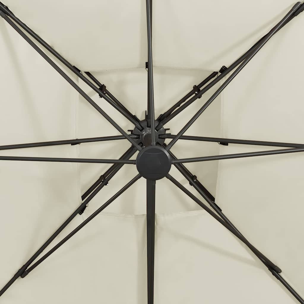 Garden Parasol Cantilever Double Top 400X300 Cm Bordeaux Red Azure Blue Taupe 40