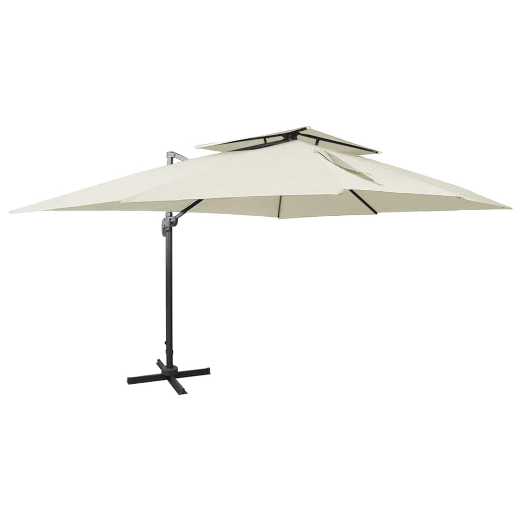 Garden Parasol Cantilever Double Top 400X300 Cm bordeaux red azure blue taupe 40