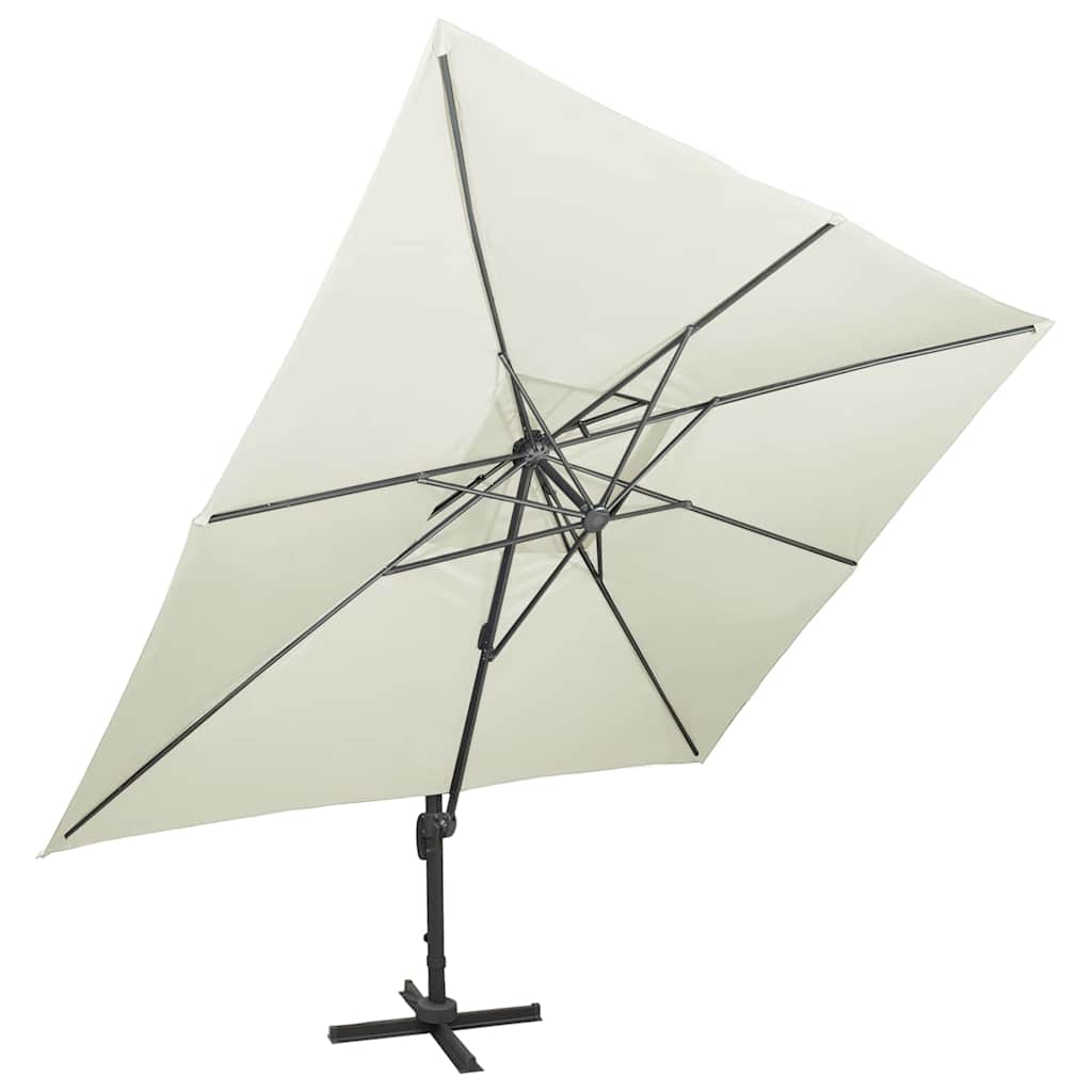 Garden Parasol Cantilever Double Top 400X300 Cm bordeaux red azure blue taupe 40