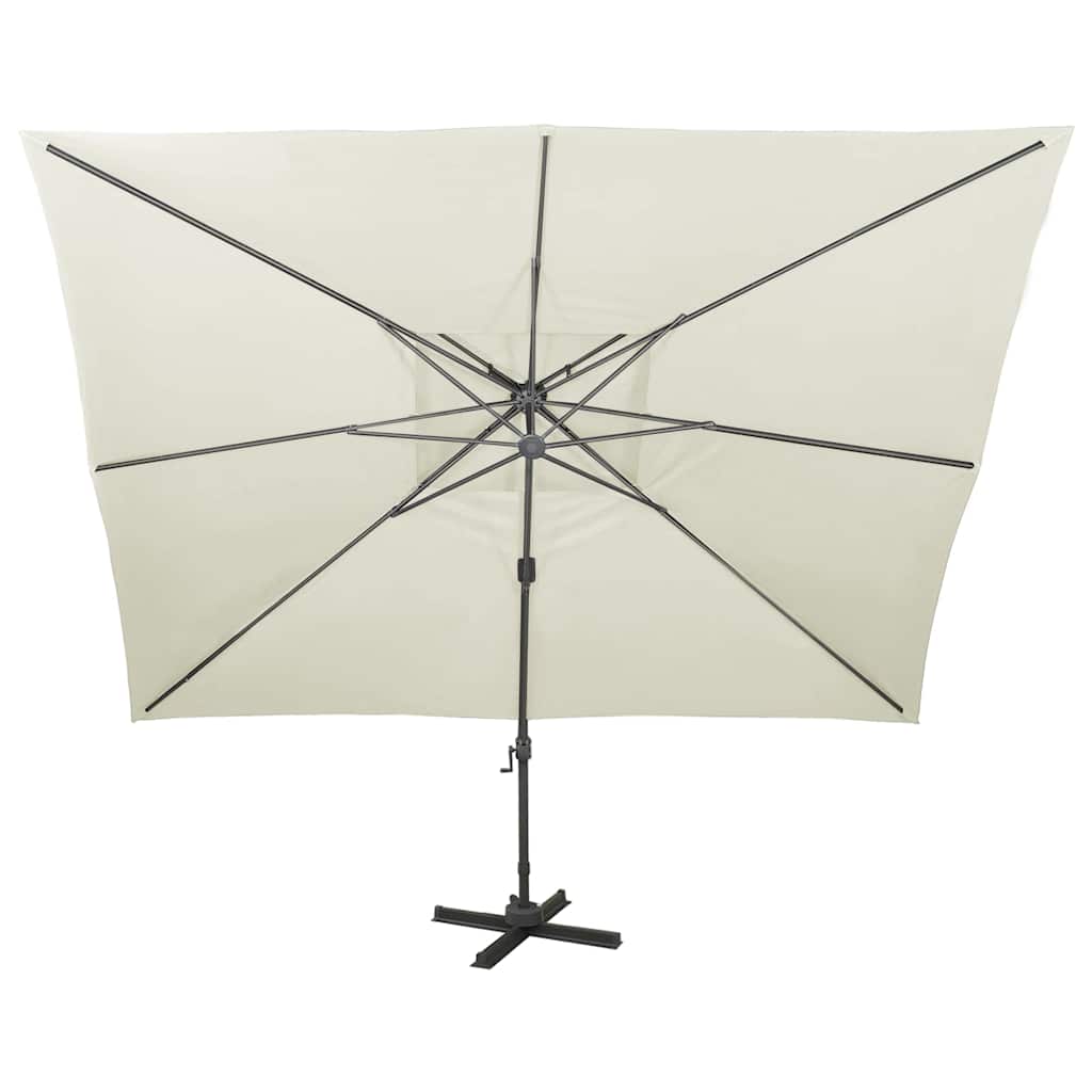 Garden Parasol Cantilever Double Top 400X300 Cm bordeaux red azure blue taupe 40