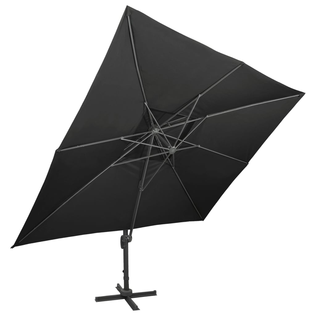 Cantilever Garden Parasol With Double Top 400X300 Cm