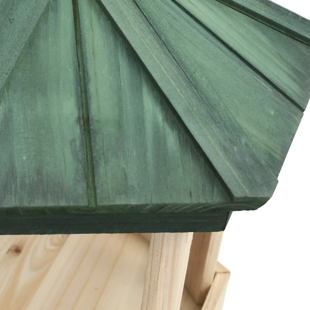 Bird Feeder Octagon Solid Firwood 33X30 Cm