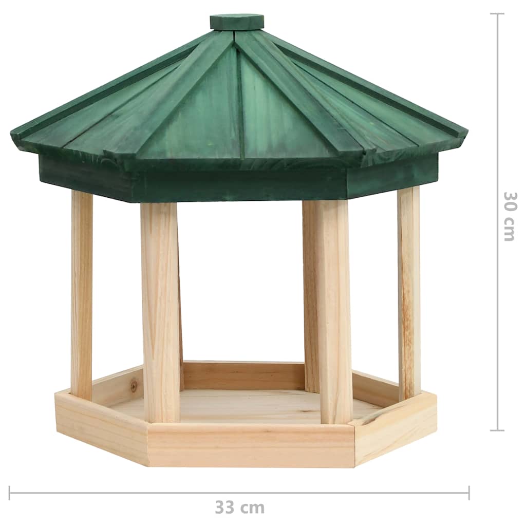 Bird Feeders Feeder Octagon Solid Firwood 33X30 Cm 33 x 30 cm (Diameter x H)