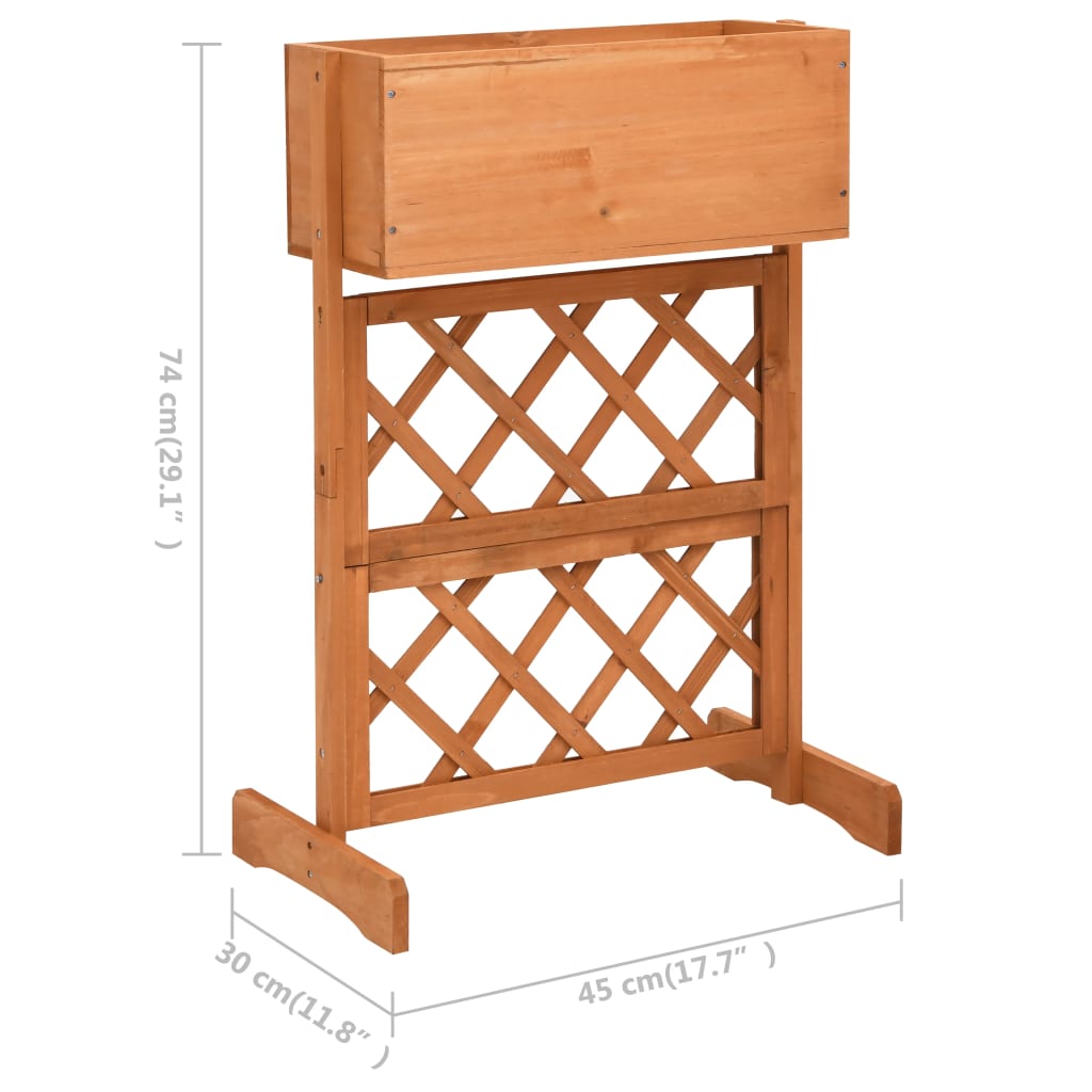 Garden Trellis Planter 45X30X74 Cm Solid Firwood