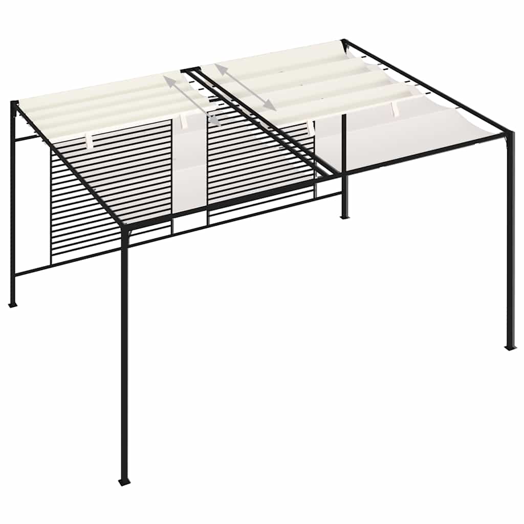 Gazebo Retractable Roof 3X4X2.3 M 180 G/M² cream taupe anthracite iron 300 cm