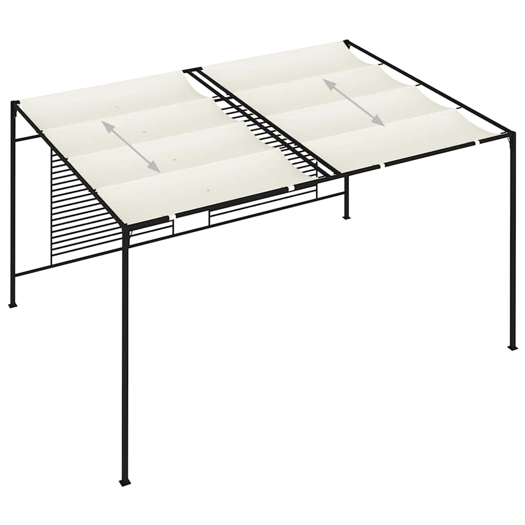 Gazebo Retractable Roof 3X4X2.3 M 180 G/M² cream taupe anthracite iron 300 cm