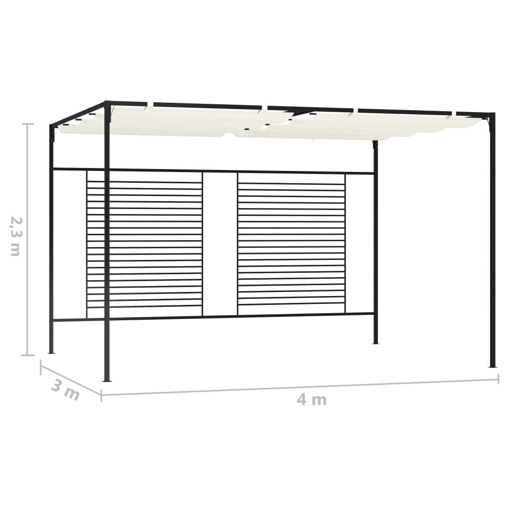 Gazebo With Retractable Roof 3X4X2.3 M 180 G/M²