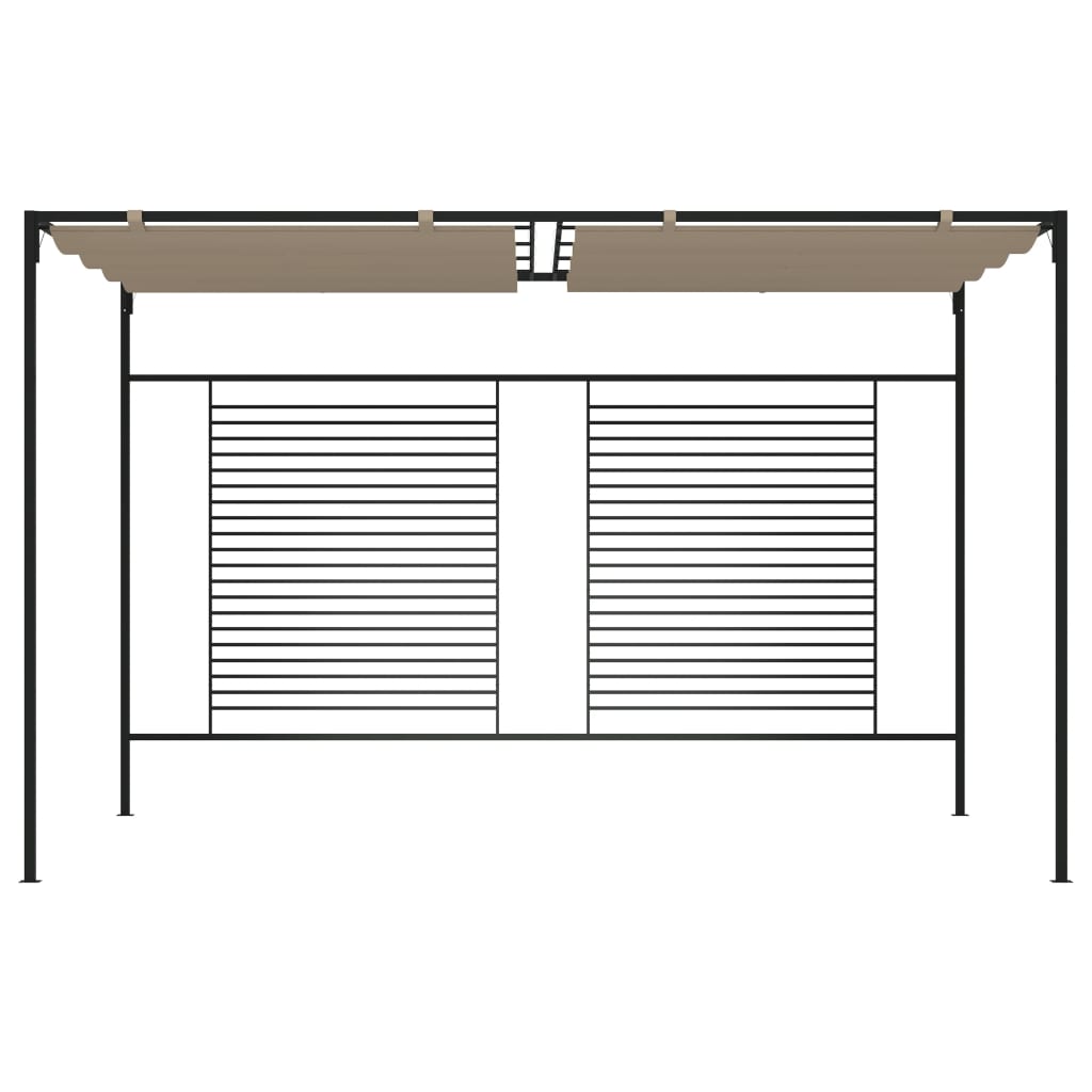 Gazebo Retractable Roof 3X4X2.3 M 180 G/M² cream taupe anthracite iron 300 cm
