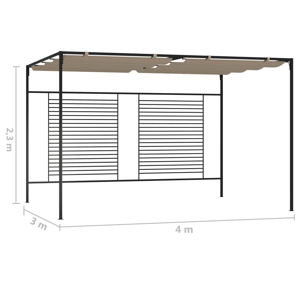 Gazebo With Retractable Roof 3X4X2 3 M 180 G M - Model 313623