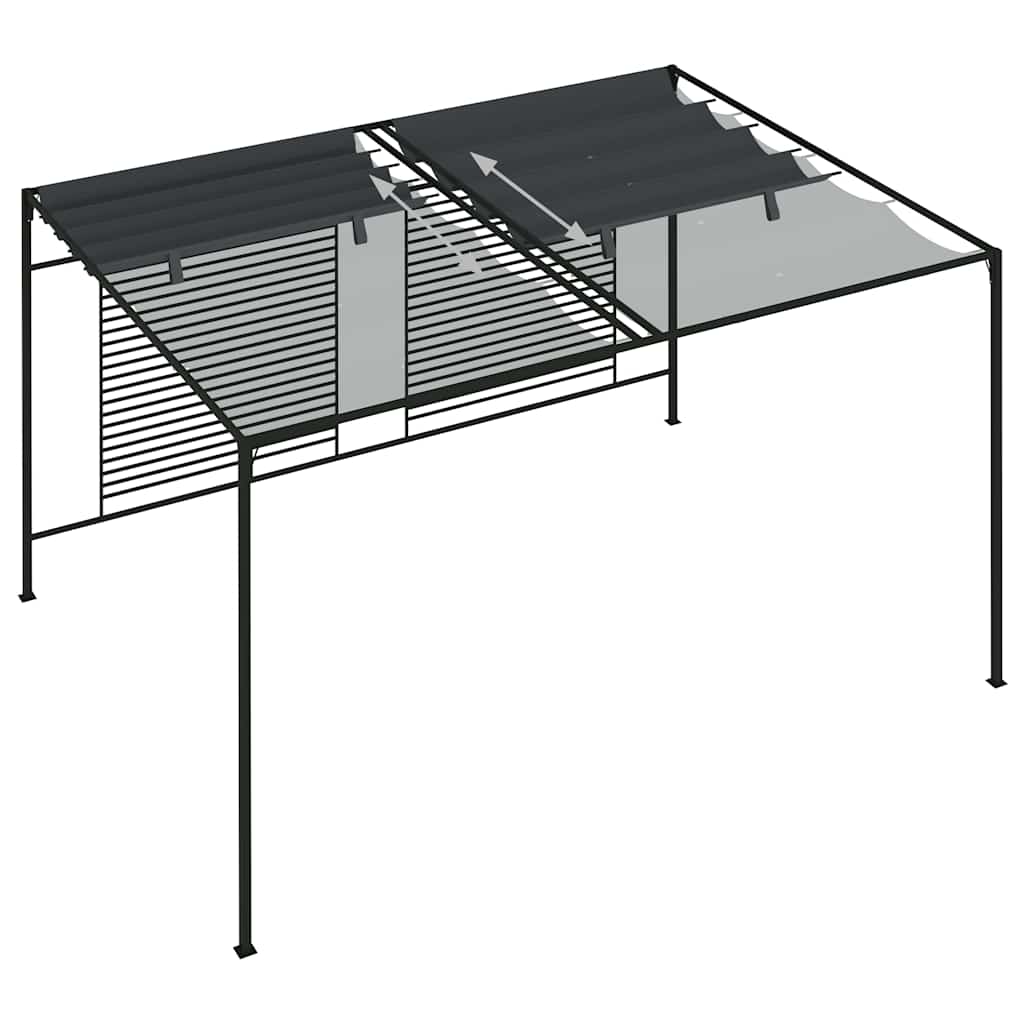 Gazebo Retractable Roof 3X4X2.3 M 180 G/M² cream taupe anthracite iron 300 cm