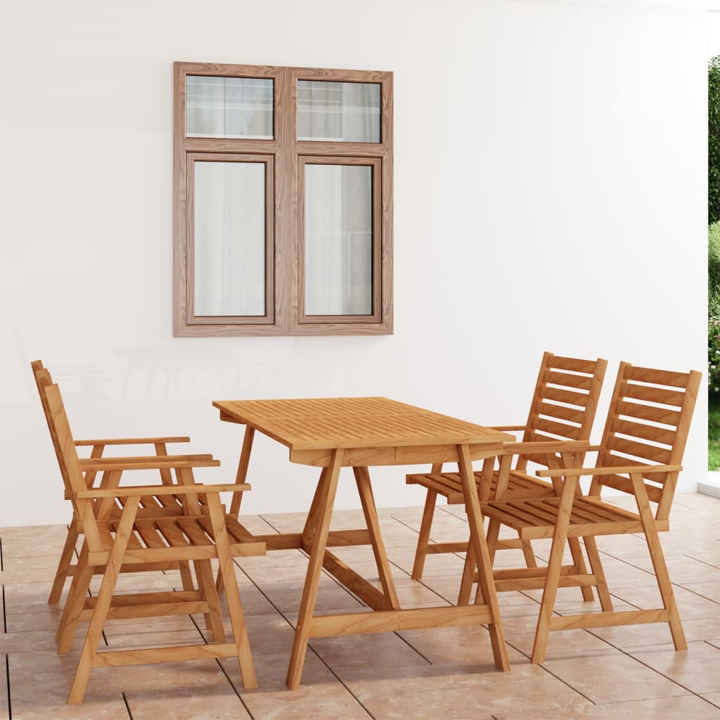 7 Piece Garden Dining Set Solid Acacia Wood
