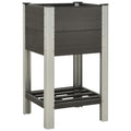 Garden Raised Bed With Shelf Grey Wpc