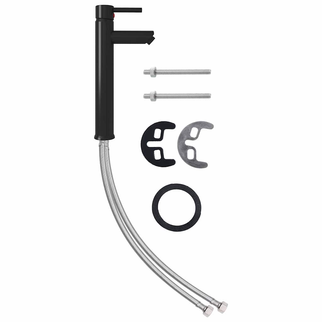 Black Bathroom Basin Mixer Tap Single Lever Brass Ceramic Cartridge