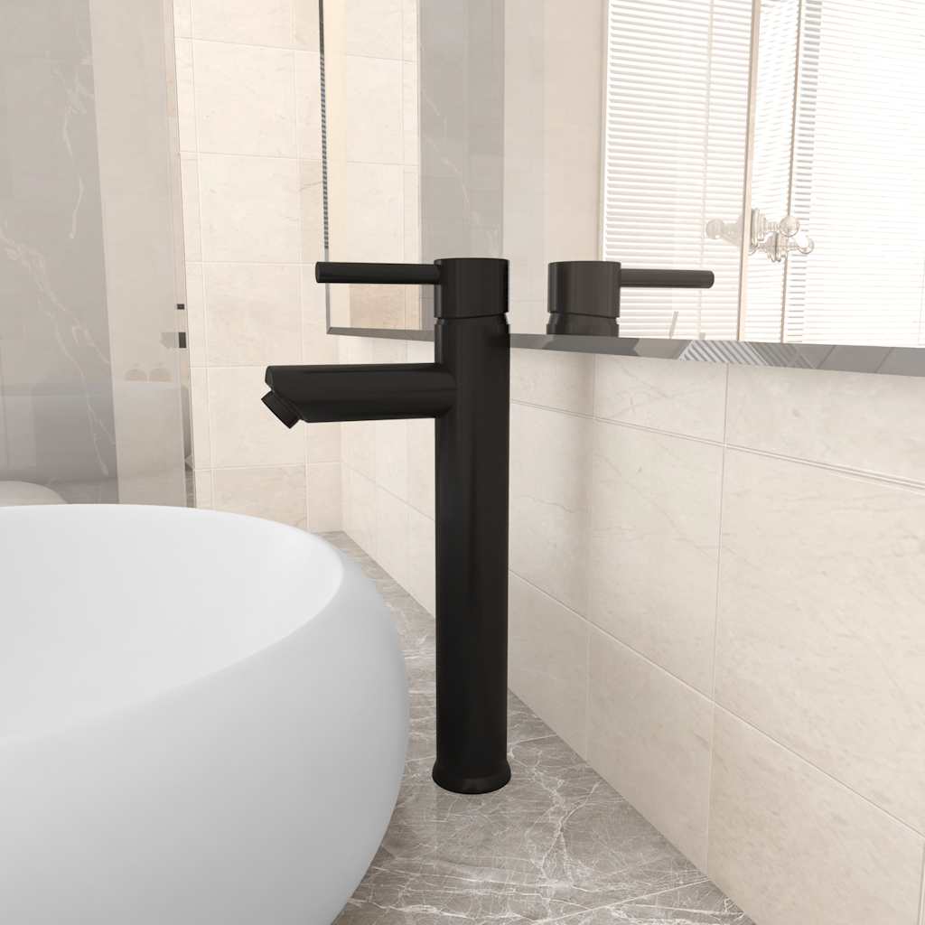 Black Bathroom Basin Mixer Tap Single Lever Brass Ceramic Cartridge