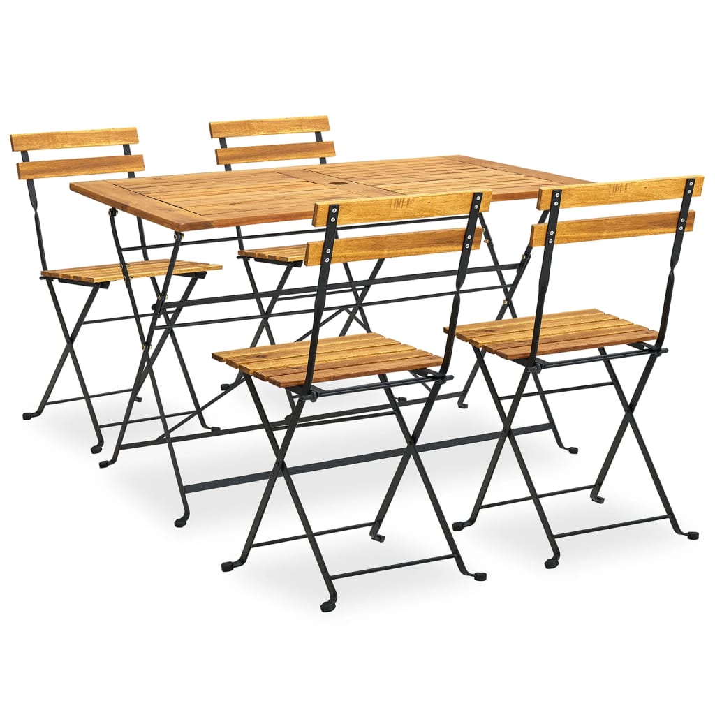 7 Piece Folding Outdoor Dining Set Solid Acacia Wood